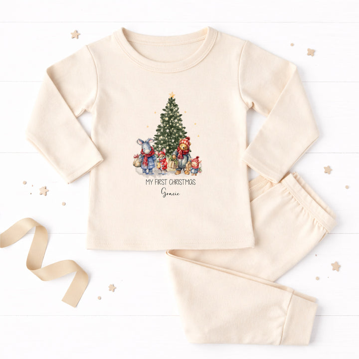 Personalised Pooh Bear Merry Christmas Pyjamas
