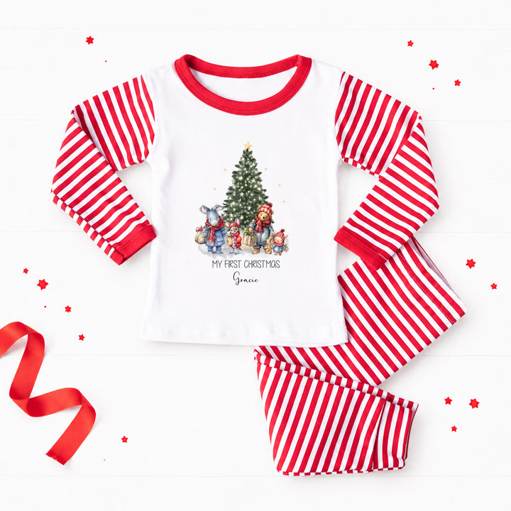 Personalised Pooh Bear Merry Christmas Pyjamas