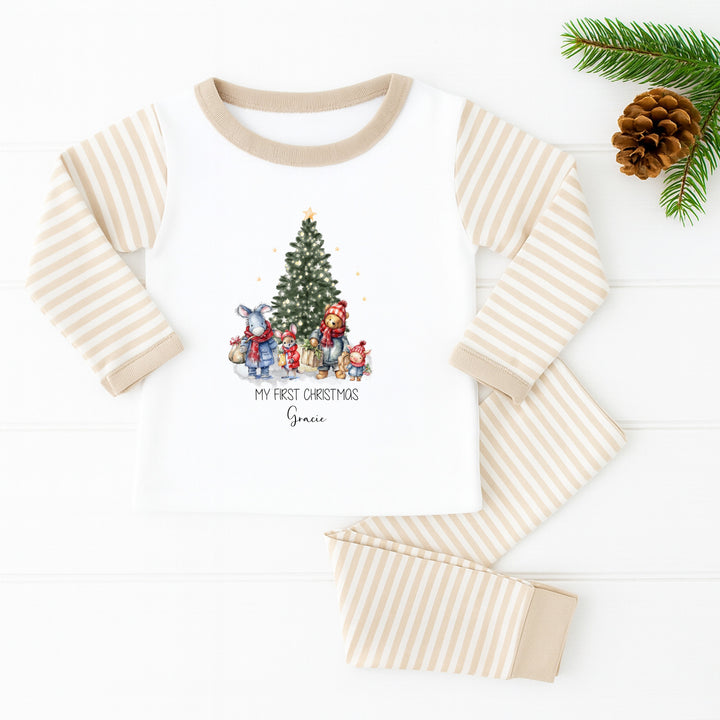 Personalised Pooh Bear Merry Christmas Pyjamas