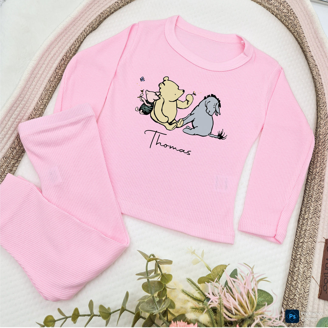 Personalised Pooh Bear Ribbed Loungewear