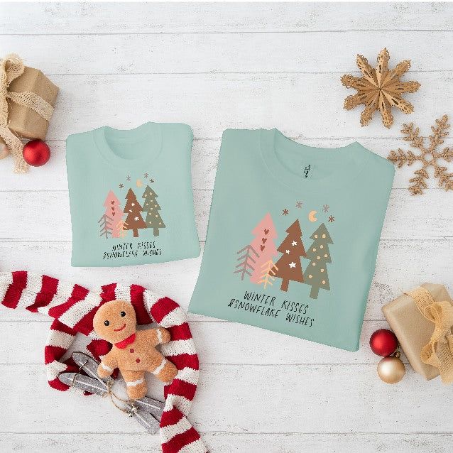 Winter Kisses & Snowflake Wishes Christmas Sweatshirt/Babygrow