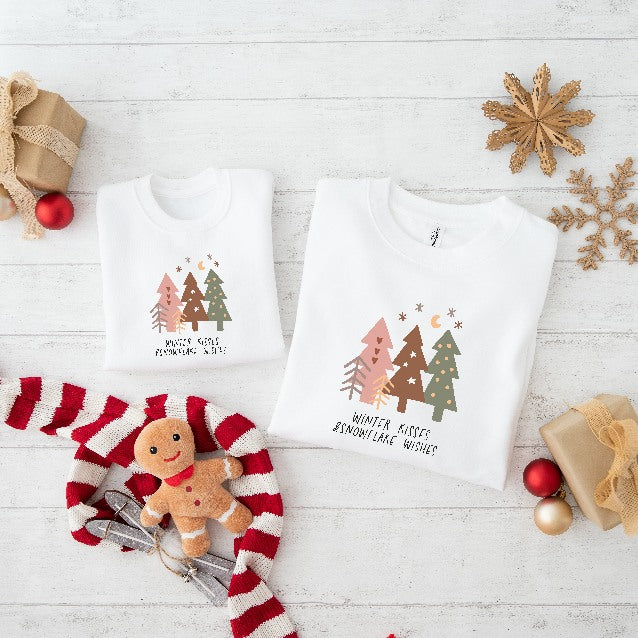 Winter Kisses & Snowflake Wishes Christmas Sweatshirt/Babygrow