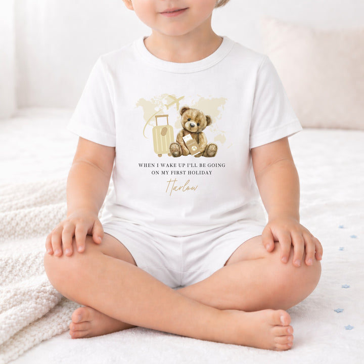Personalised Beige Teddy When I Wake Up I&