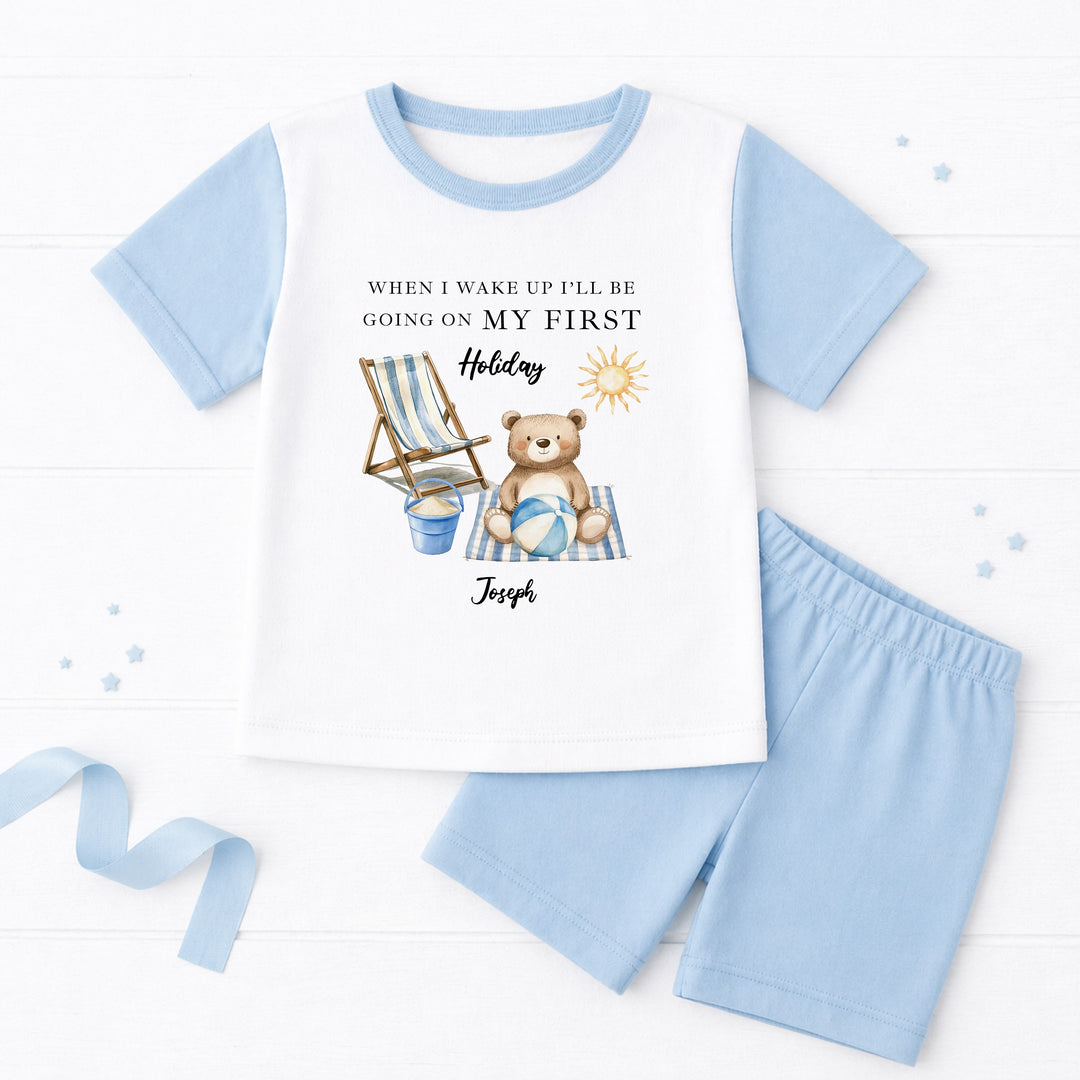 Personalised Blue Bear When I Wake Up I&