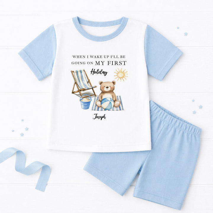 Personalised Blue Bear When I Wake Up I&