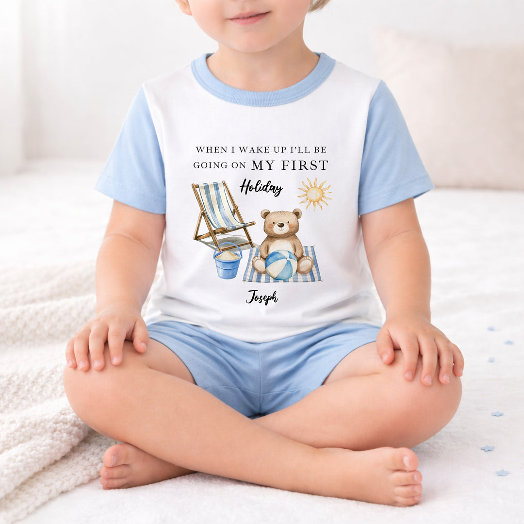 Personalised Blue Bear When I Wake Up I&