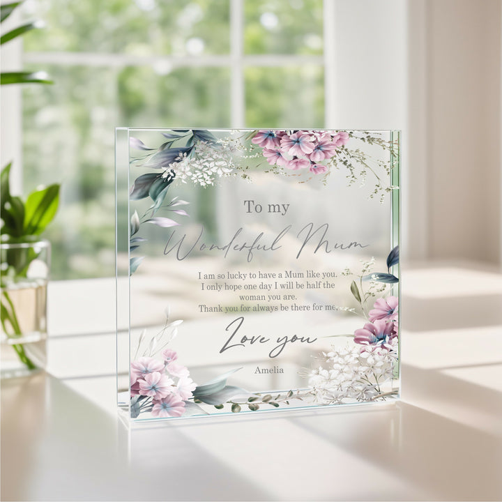 Personalised Wonderful Mum Acrylic Block