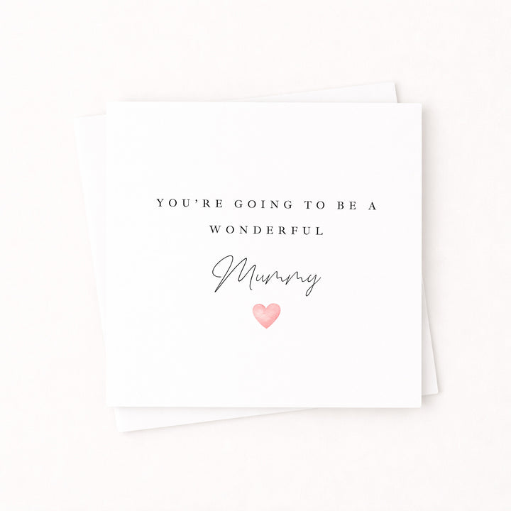 Wonderful Mummy Pink Heart Baby Shower Card