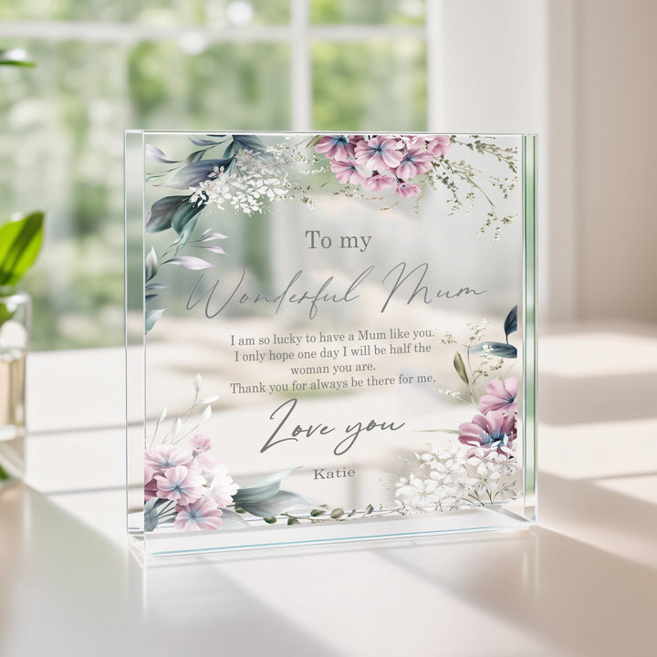 Personalised Wonderful Mum Acrylic Block