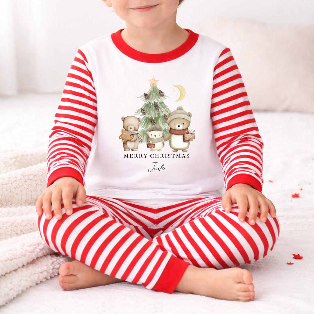 Personalised Woodland Animals Christmas Pyjamas
