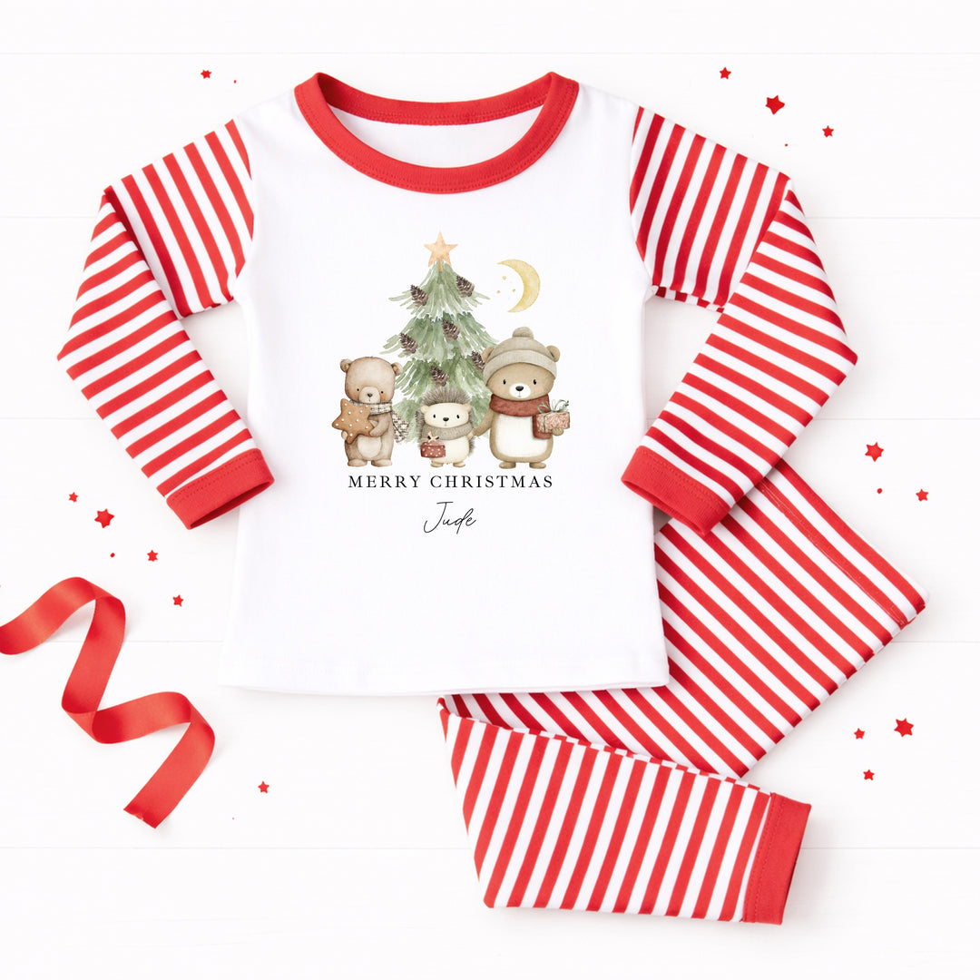Personalised Woodland Animals Christmas Pyjamas