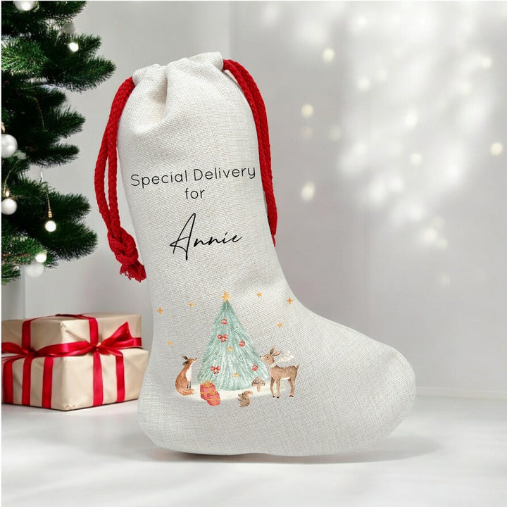 Personalised Woodlands Santa Sack or Stocking