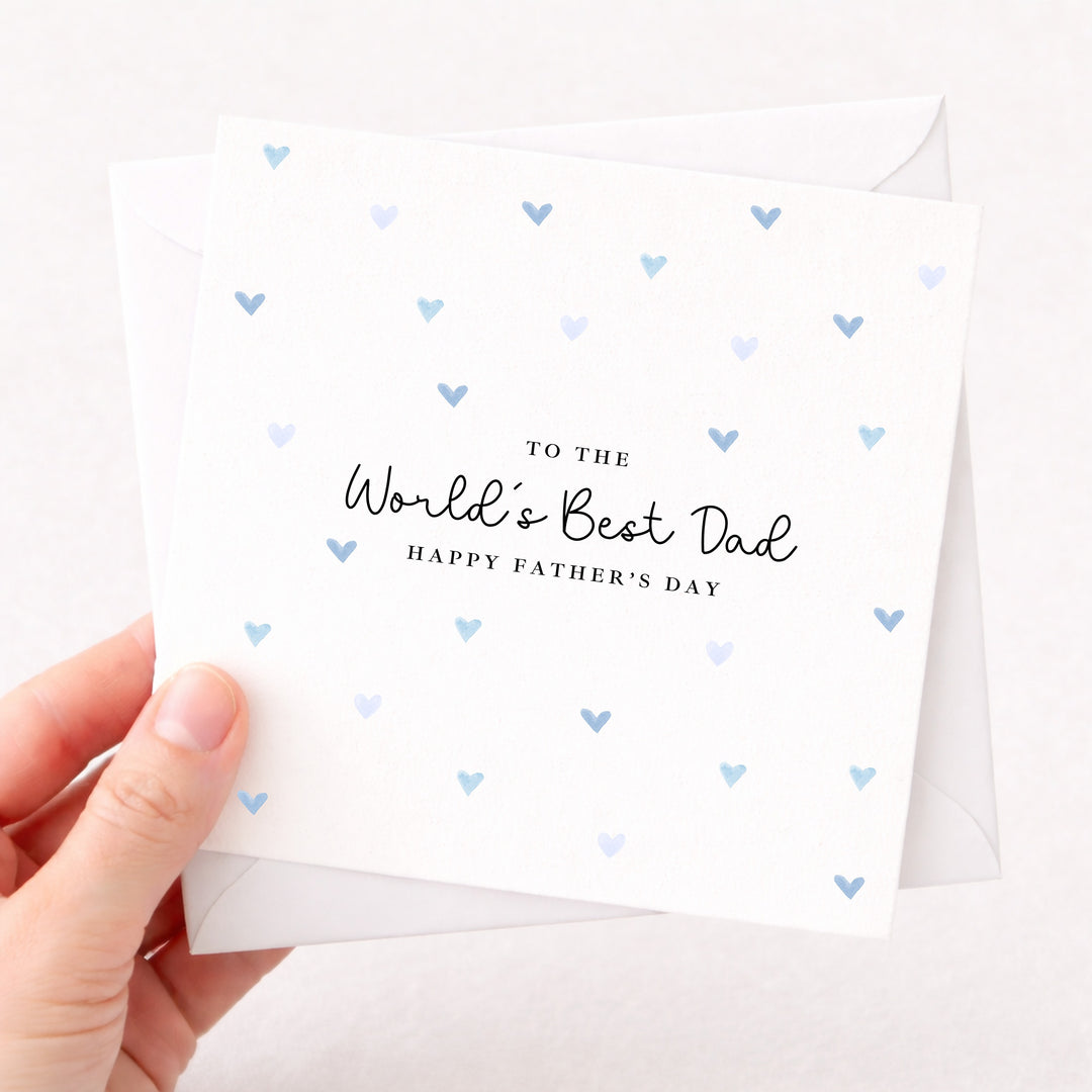 Blue Hearts World's Best Daddy Father's Day Card