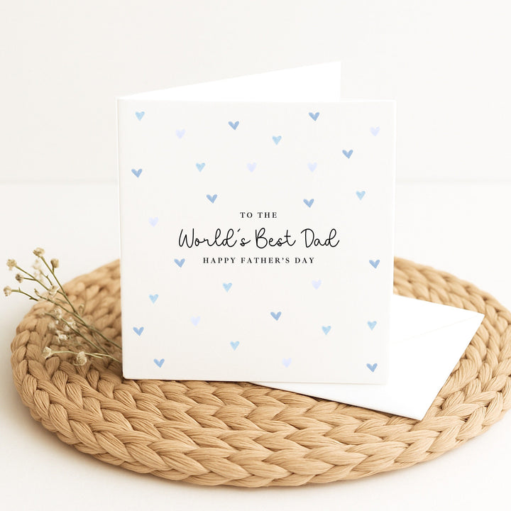 Blue Hearts World's Best Daddy Father's Day Card