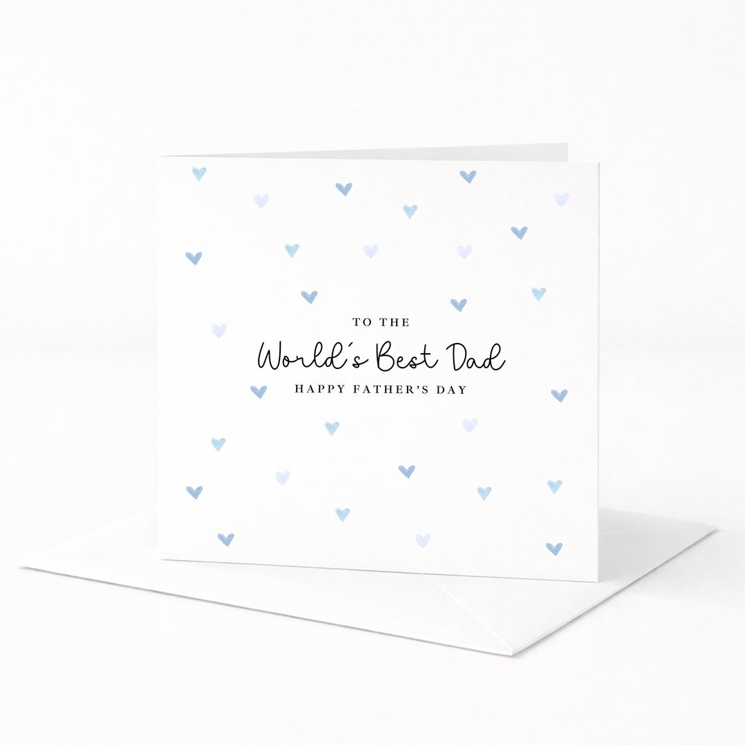 Blue Hearts World's Best Daddy Father's Day Card