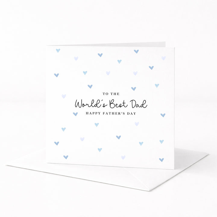 Blue Hearts World's Best Daddy Father's Day Card