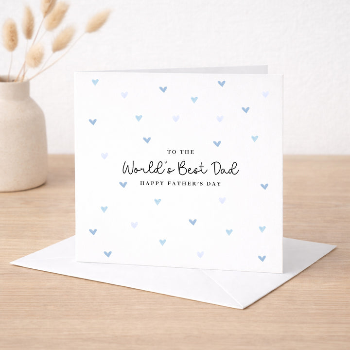 Blue Hearts World's Best Daddy Father's Day Card
