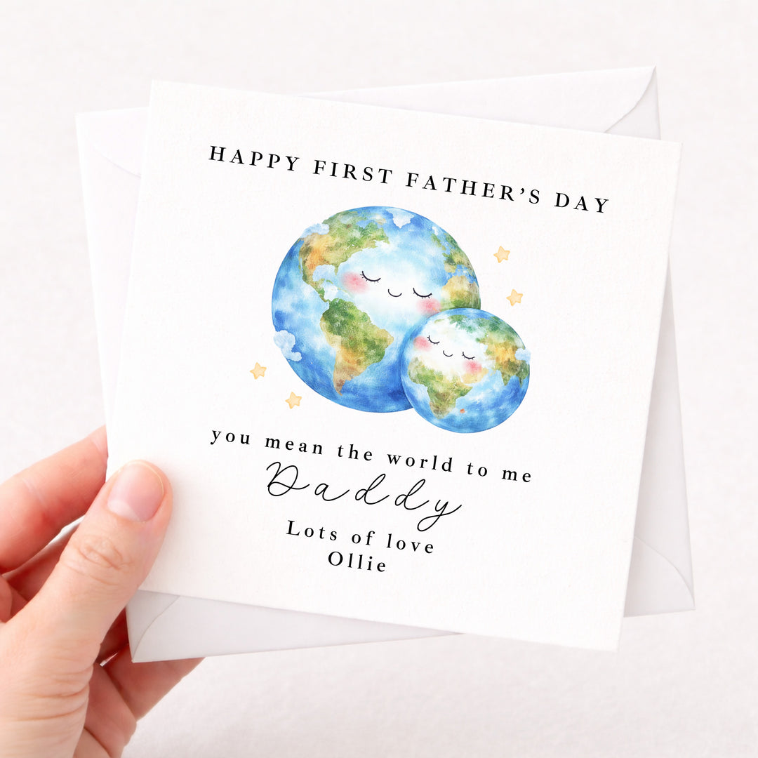 Personalised You Mean The World First Father's Day Card