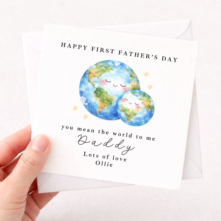 Personalised You Mean The World First Father's Day Card