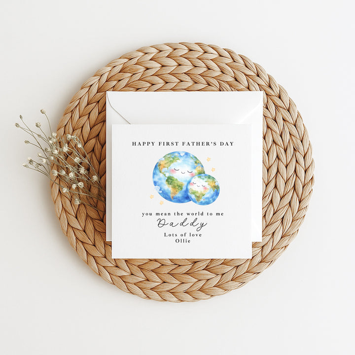Personalised You Mean The World First Father's Day Card