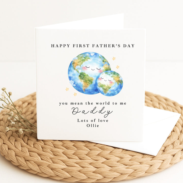 Personalised You Mean The World First Father's Day Card