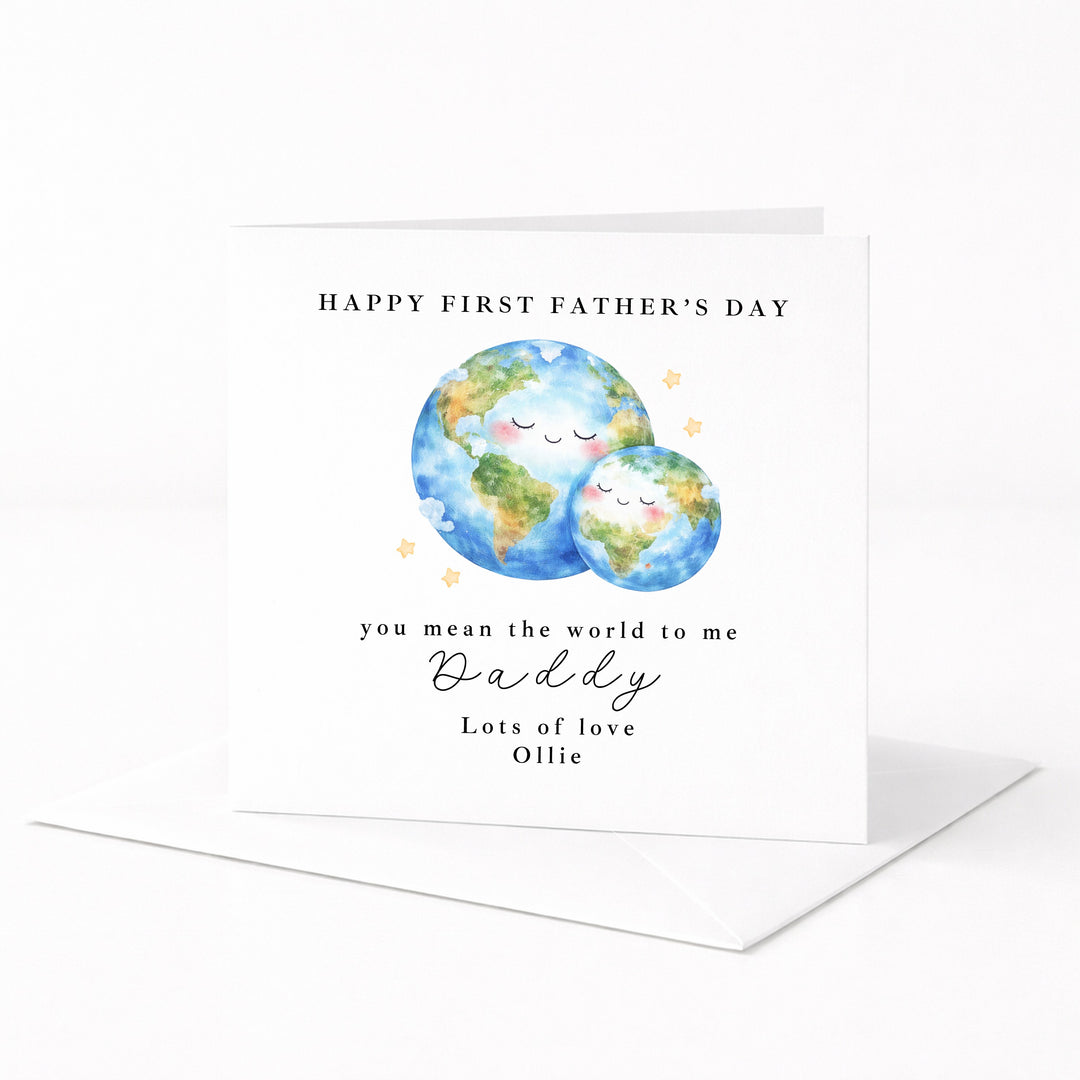 Personalised You Mean The World First Father's Day Card