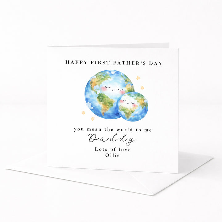Personalised You Mean The World First Father's Day Card