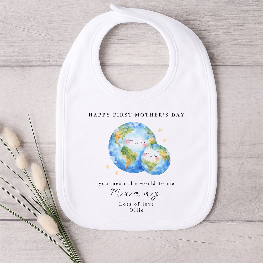 Personalised You Mean The World First Mother's Day Baby Grow, Vest or Bib