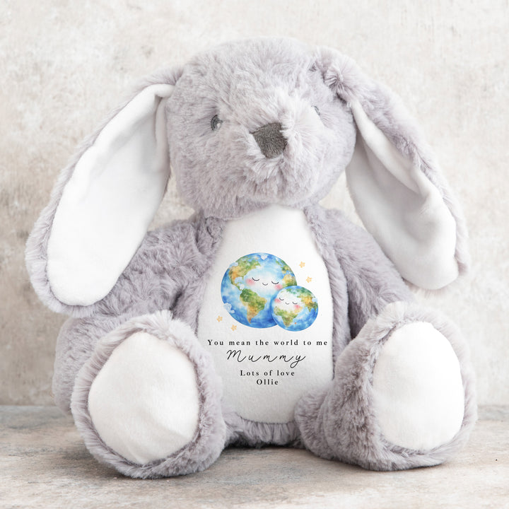 Personalised You Mean The World To Me Mummy Teddy