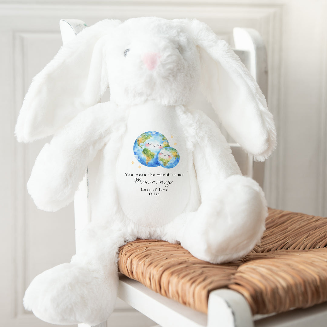Personalised You Mean The World To Me Mummy Teddy