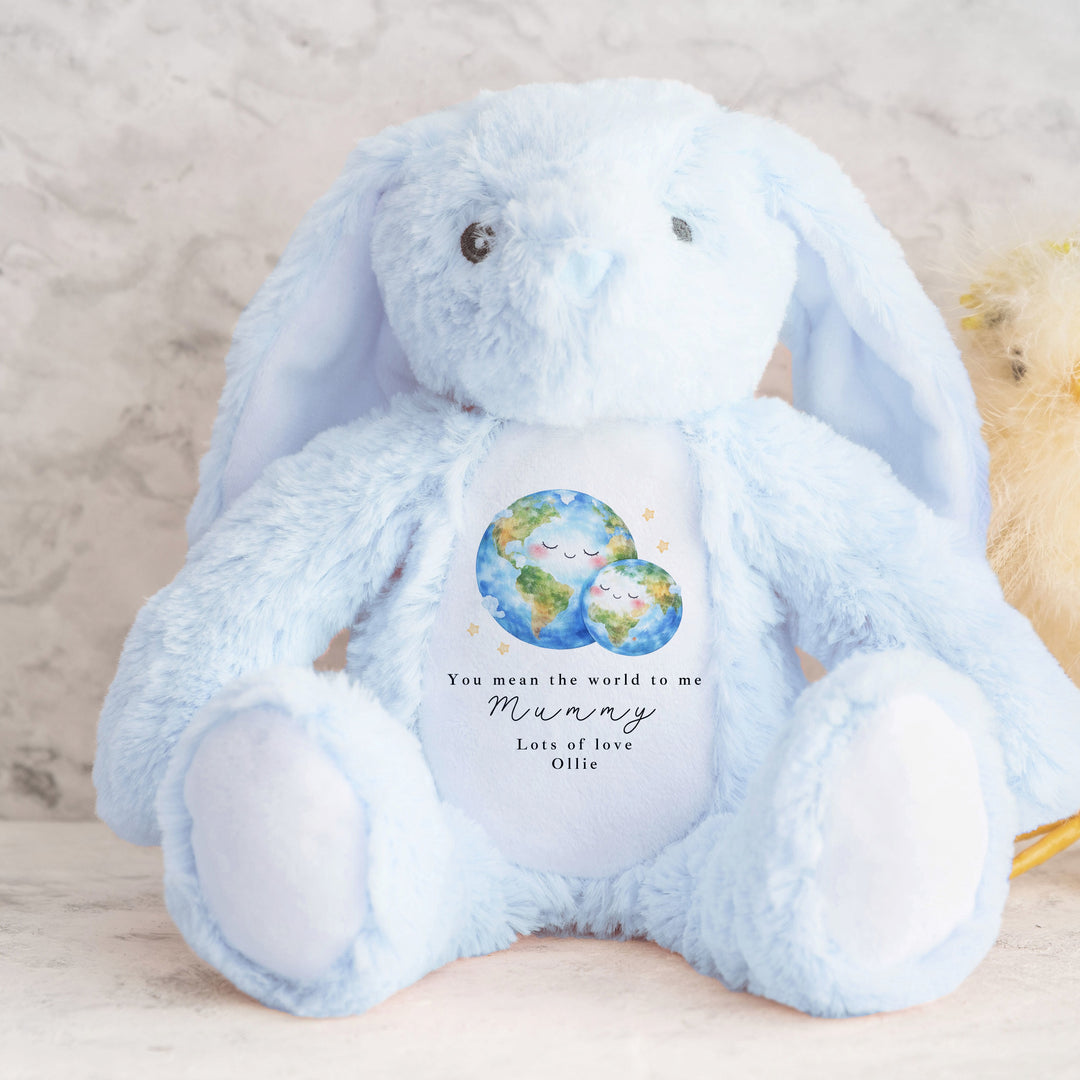 Personalised You Mean The World To Me Mummy Teddy