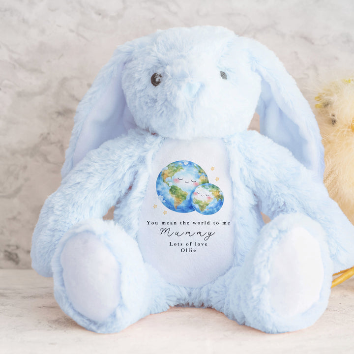 Personalised You Mean The World To Me Mummy Teddy