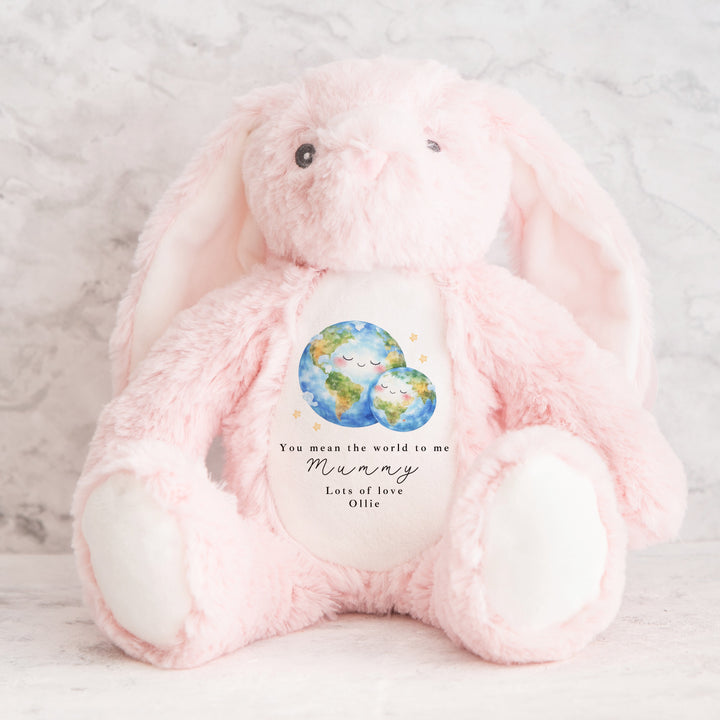 Personalised You Mean The World To Me Mummy Teddy
