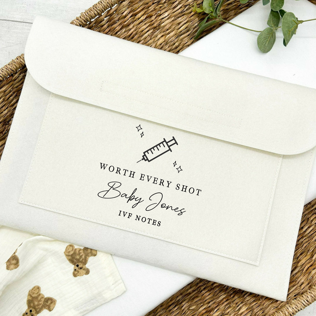 Personalised Worth Every Shot IVF Needle Pregnancy/Maternity Notes Folder
