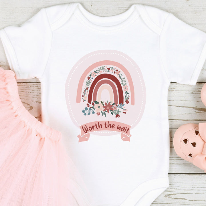 Worth The Wait Pinks - Rainbow Baby Babygrow/Vest