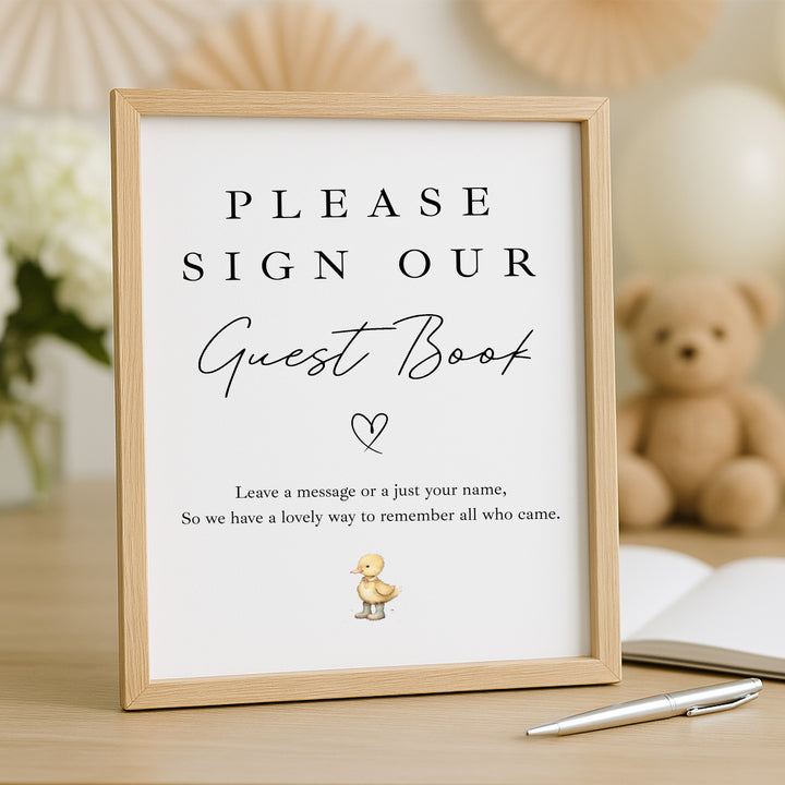 Personalised Little Duckling Baby Shower Guest Book