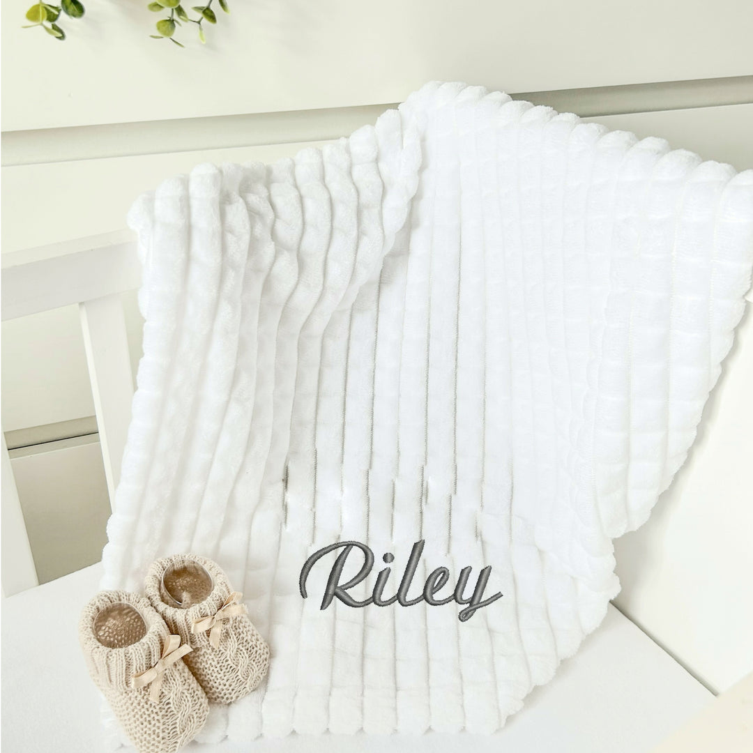 Personalised Unisex Embroidered Blanket, Giraffe Comforter or Gift Set