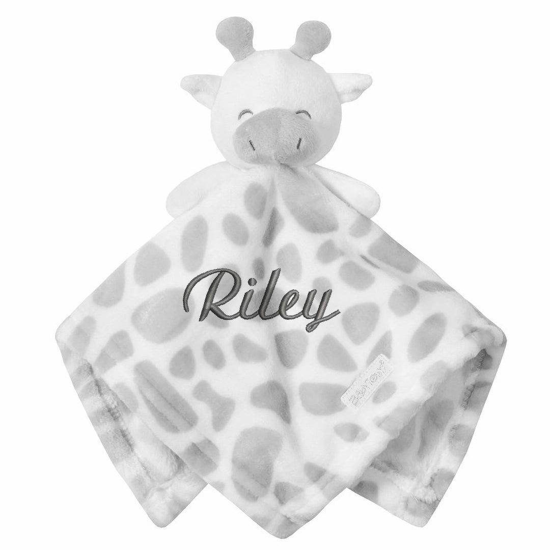 Personalised Unisex Embroidered Blanket, Giraffe Comforter or Gift Set