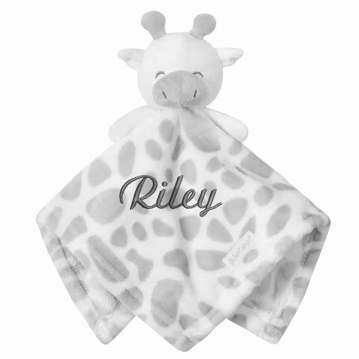 Personalised Unisex Embroidered Blanket, Giraffe Comforter or Gift Set