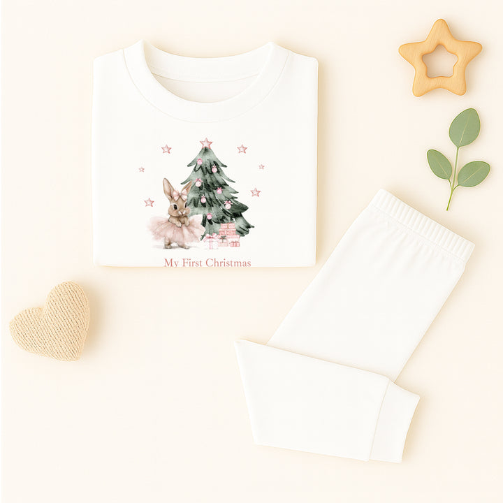 Personalised Pink Ballerina Bunny Christmas Pyjamas