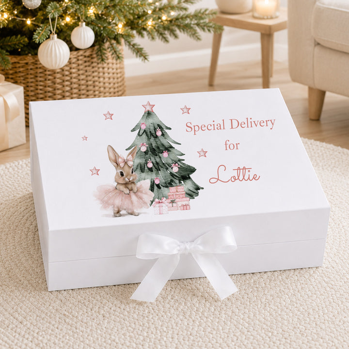 Personalised Pink Ballerina Bunny Christmas Eve Box