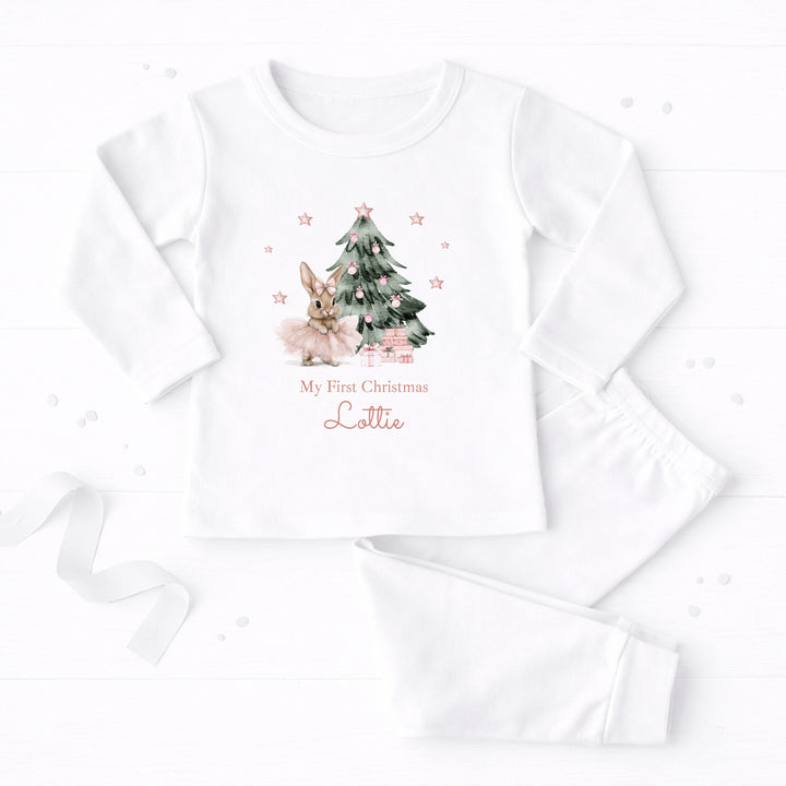 Personalised Pink Ballerina Bunny My First Christmas Pyjamas