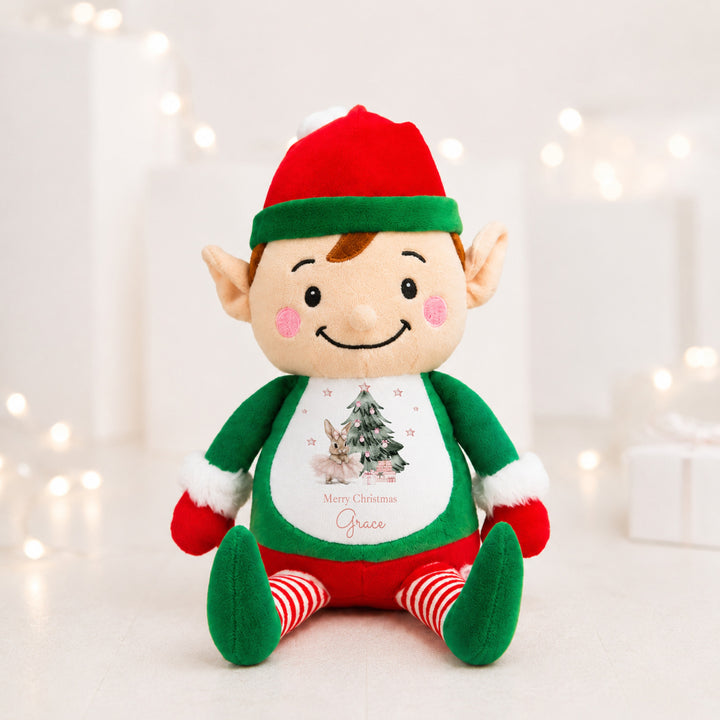 Personalised Pink Ballerina Bunny My First Christmas Soft Toy