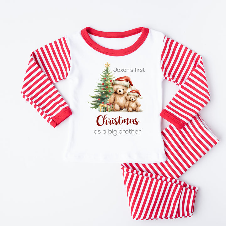 Personalised Red Bears Sibling Matching Babygrow/Pyjamas