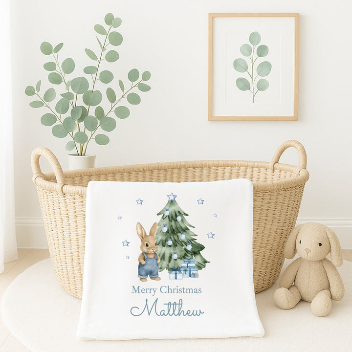 Personalised Blue Bunny My First Christmas Gift Set