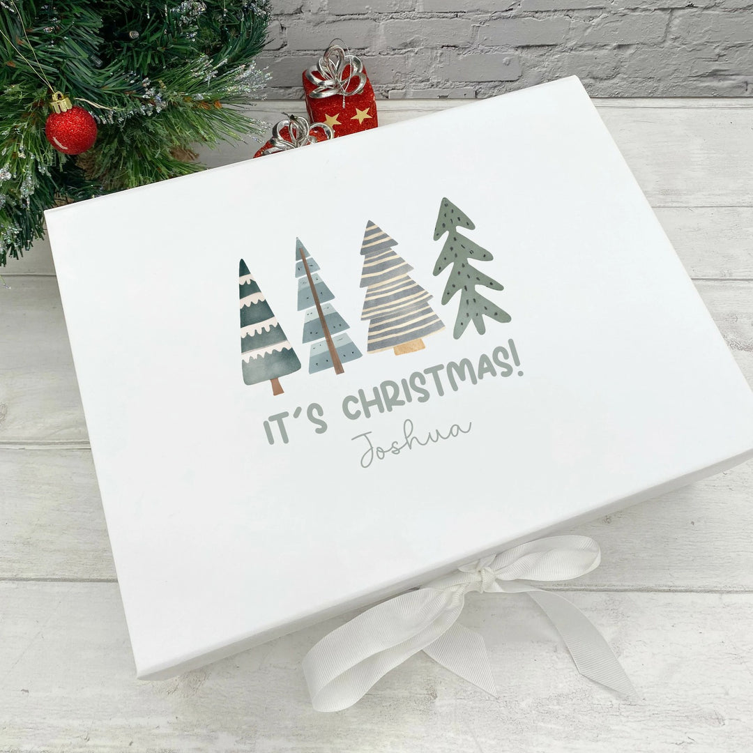 Personalised It's Christmas! Christmas Tree Christmas Eve Boxes