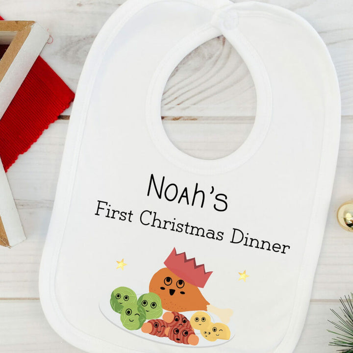 Personalised Christmas Dinner Food First Christmas Bib
