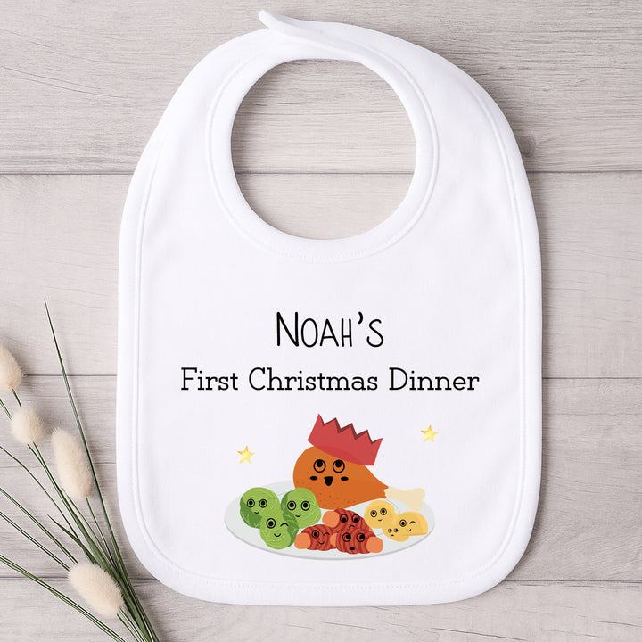 Personalised Christmas Dinner Food First Christmas Bib