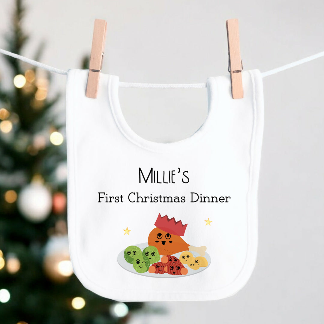 Personalised My First Christmas Dinner Baby Bib