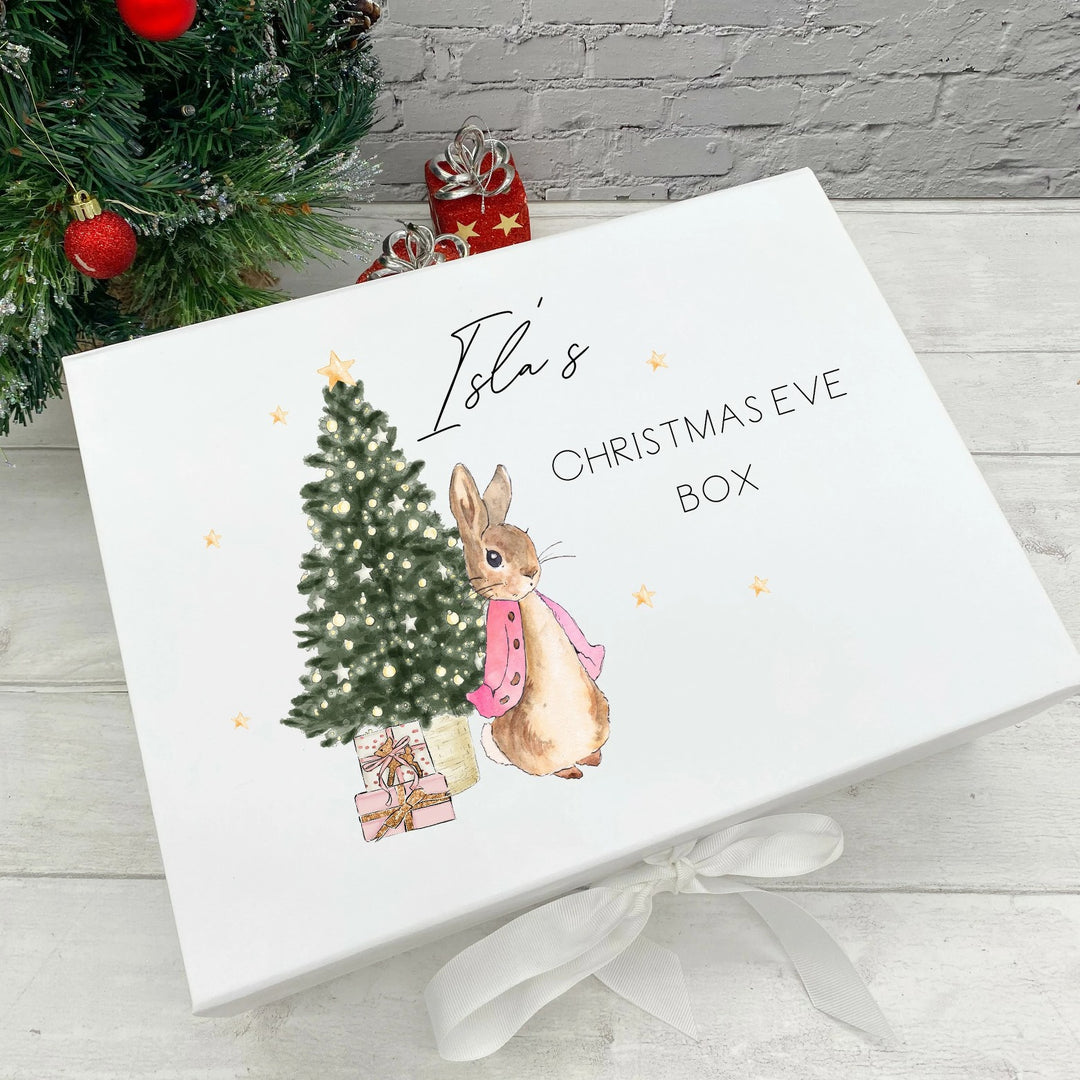 Personalised Pink Rabbit Christmas Eve Box
